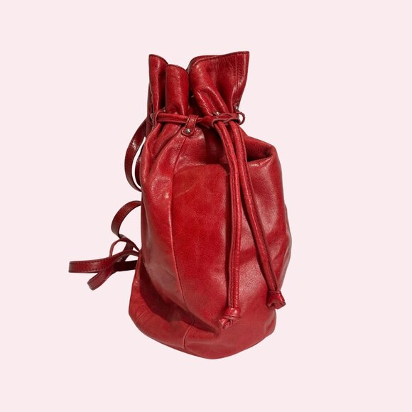 Hobo International Red Leather Bucket Backpack main image 4